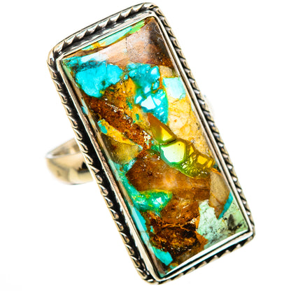 Blue Copper Composite Turquoise Rings handcrafted by Ana Silver Co - RING133137 - Photo 2