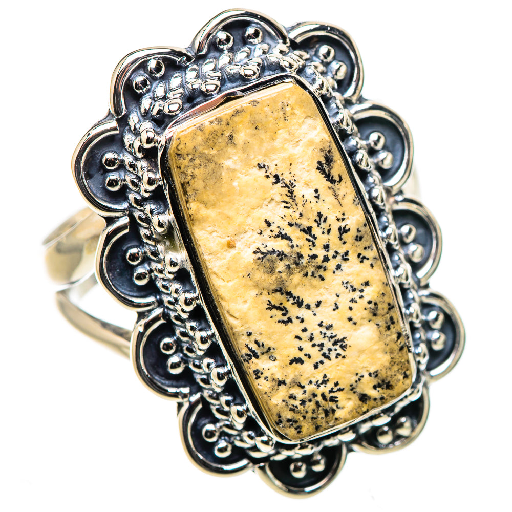 Germany Psilomelane Dendrite Ring Size 6.5 (925 Sterling Silver) RING1