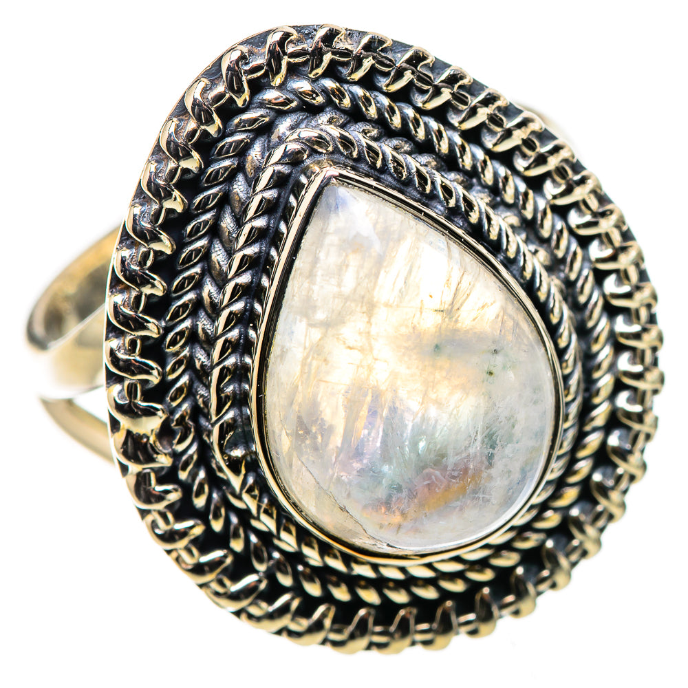 Rainbow Moonstone Rings handcrafted by Ana Silver Co - RING133183 - Photo 2