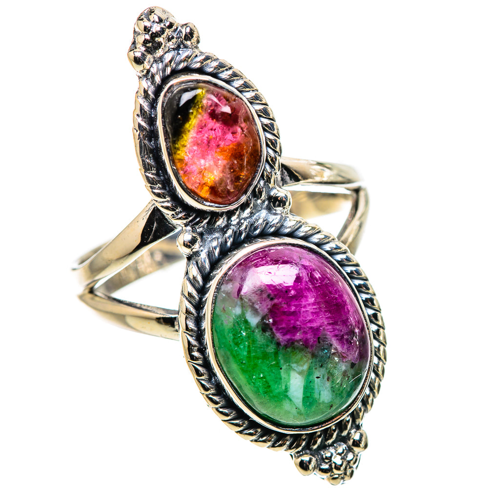 Ruby Zoisite Rings handcrafted by Ana Silver Co - RING133187 - Photo 2