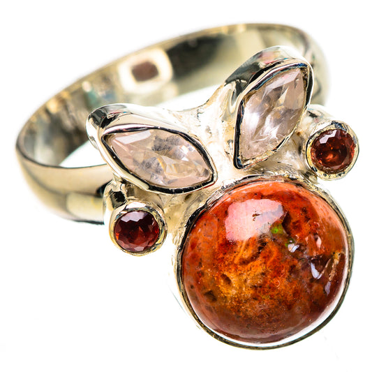 Mexican Fire Opal Rings handcrafted by Ana Silver Co - RING133188 - Photo 2