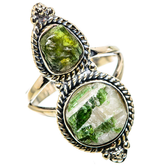 Green Tourmaline In Quartz Rings handcrafted by Ana Silver Co - RING133195 - Photo 2