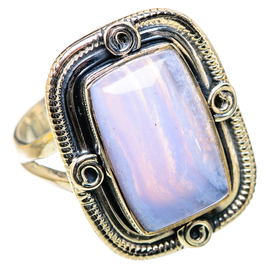 Blue Lace Agate Rings handcrafted by Ana Silver Co - RING133207 - Photo 2