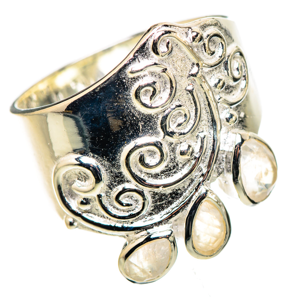 Rainbow Moonstone Rings handcrafted by Ana Silver Co - RING133208 - Photo 2