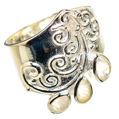 Rainbow Moonstone Rings handcrafted by Ana Silver Co - RING133208 - Photo 2