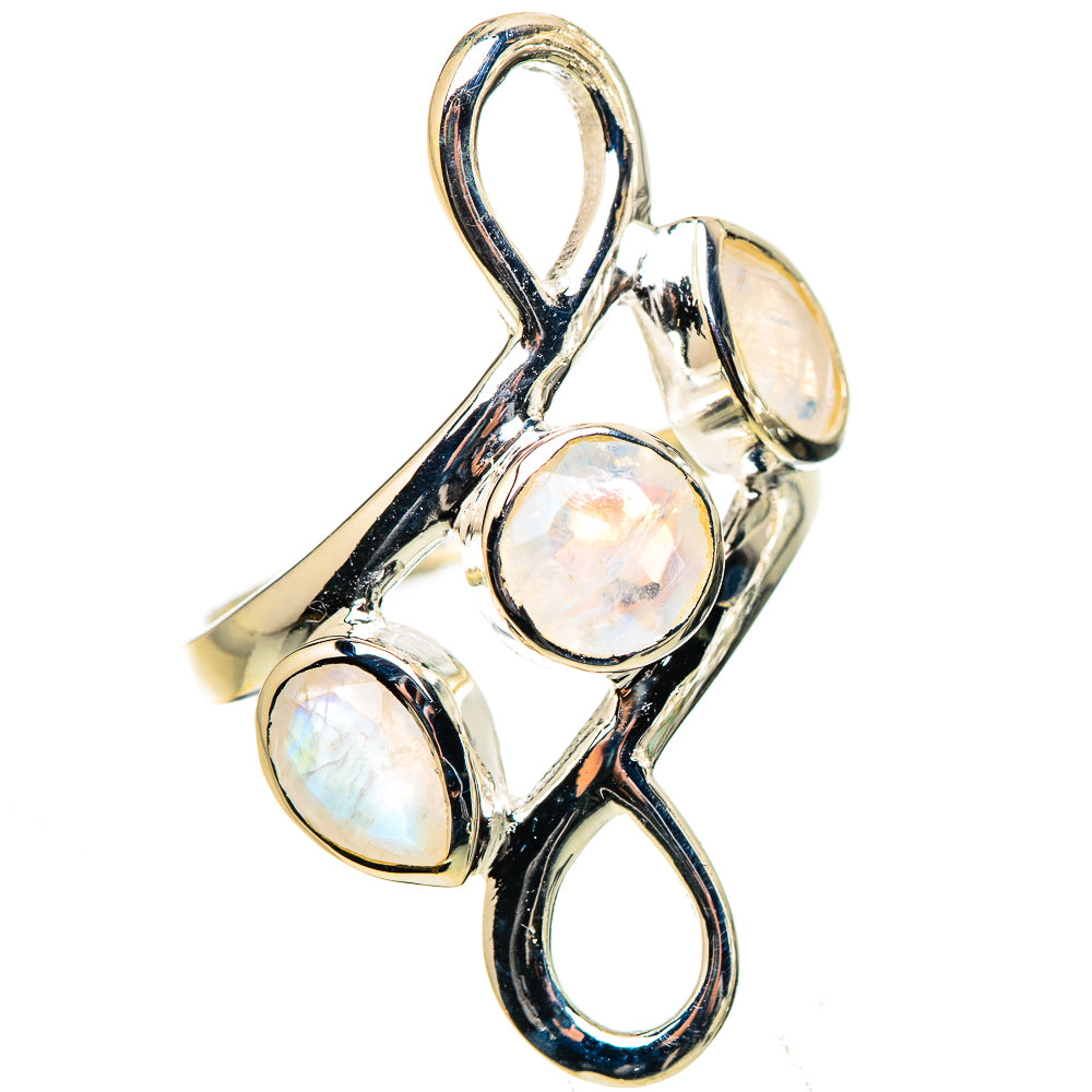 Rainbow Moonstone Rings handcrafted by Ana Silver Co - RING133210 - Photo 2