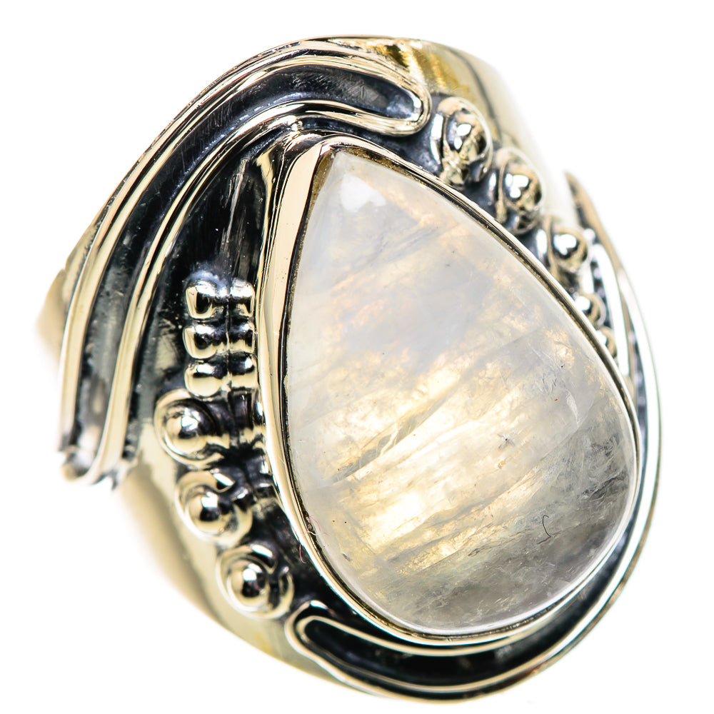 Rainbow Moonstone Rings handcrafted by Ana Silver Co - RING133232 - Photo 2