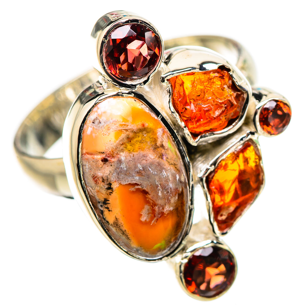Mexican Fire Opal Rings handcrafted by Ana Silver Co - RING133235 - Photo 2