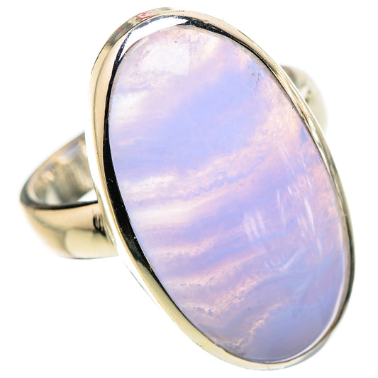 Blue Lace Agate Rings handcrafted by Ana Silver Co - RING133252 - Photo 2