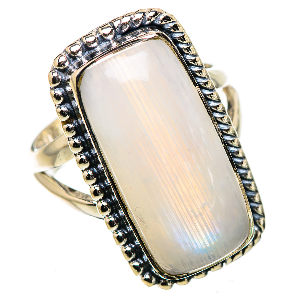 Rainbow Moonstone Rings handcrafted by Ana Silver Co - RING133253 - Photo 2