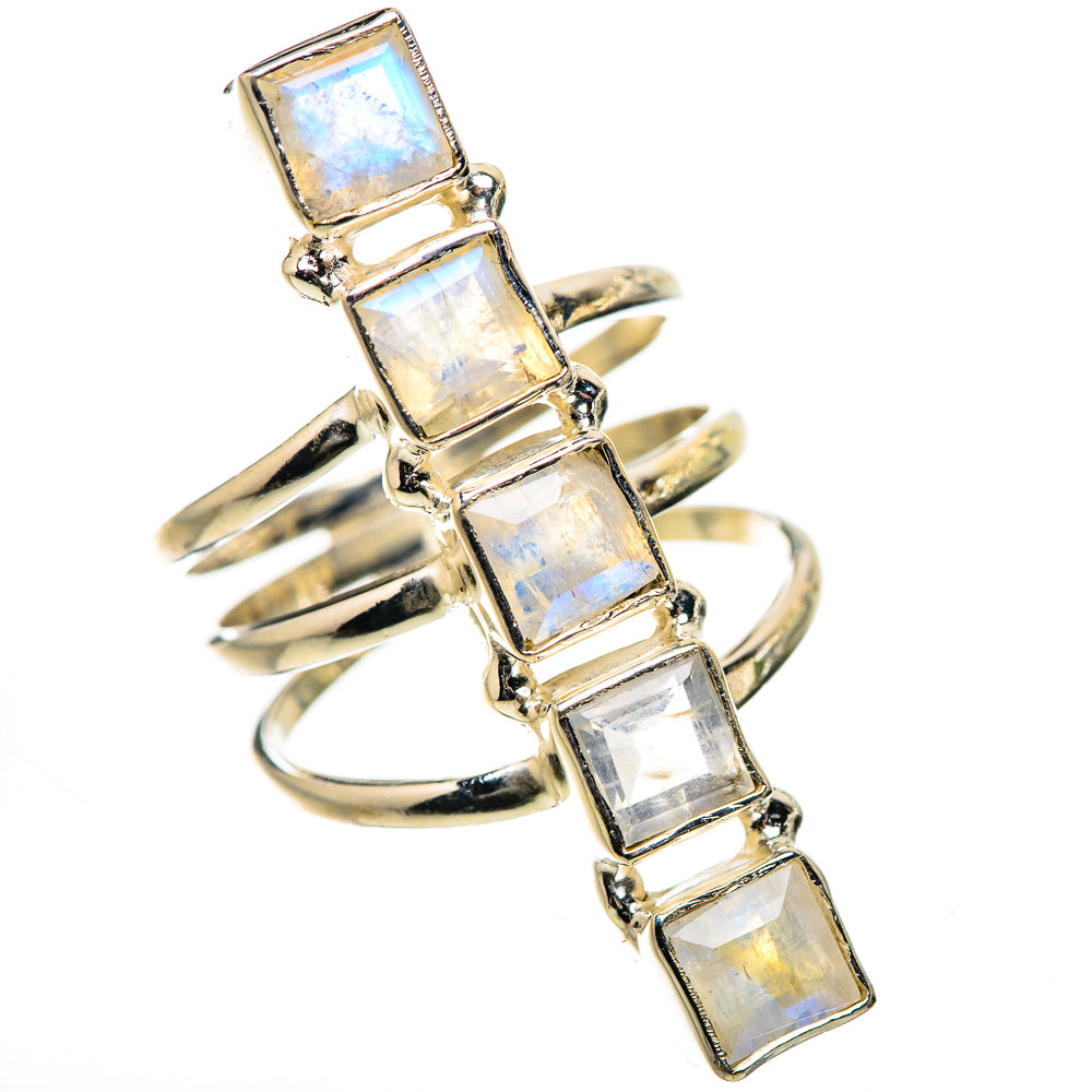 Rainbow Moonstone Rings handcrafted by Ana Silver Co - RING133274 - Photo 2