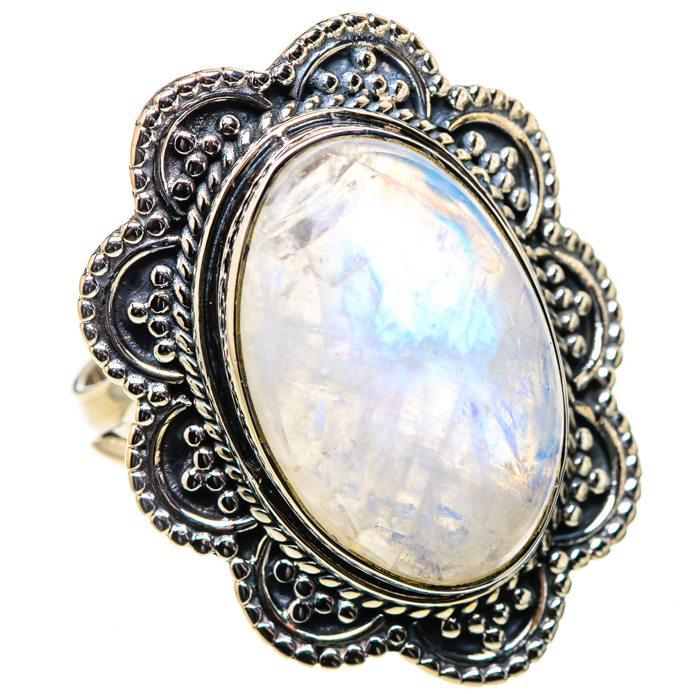 Rainbow Moonstone Rings handcrafted by Ana Silver Co - RING133275 - Photo 2