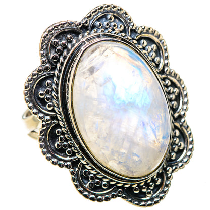Rainbow Moonstone Rings handcrafted by Ana Silver Co - RING133275 - Photo 2