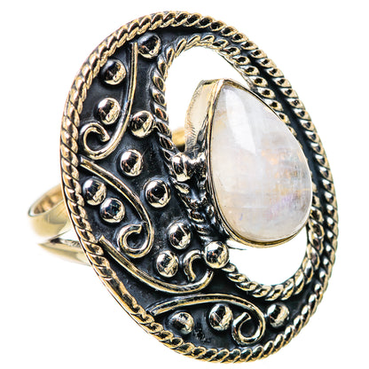 Rainbow Moonstone Rings handcrafted by Ana Silver Co - RING133276 - Photo 2