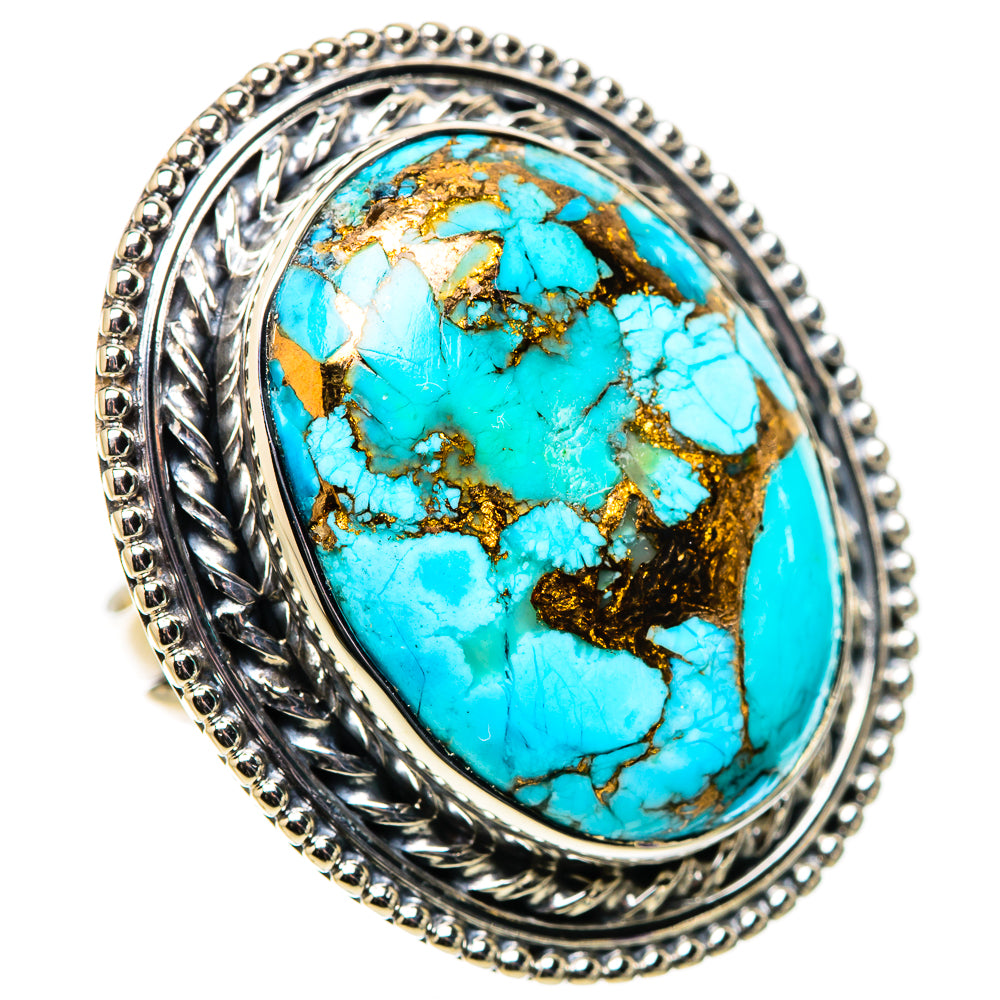 Blue Copper Composite Turquoise Rings handcrafted by Ana Silver Co - RING133283 - Photo 2
