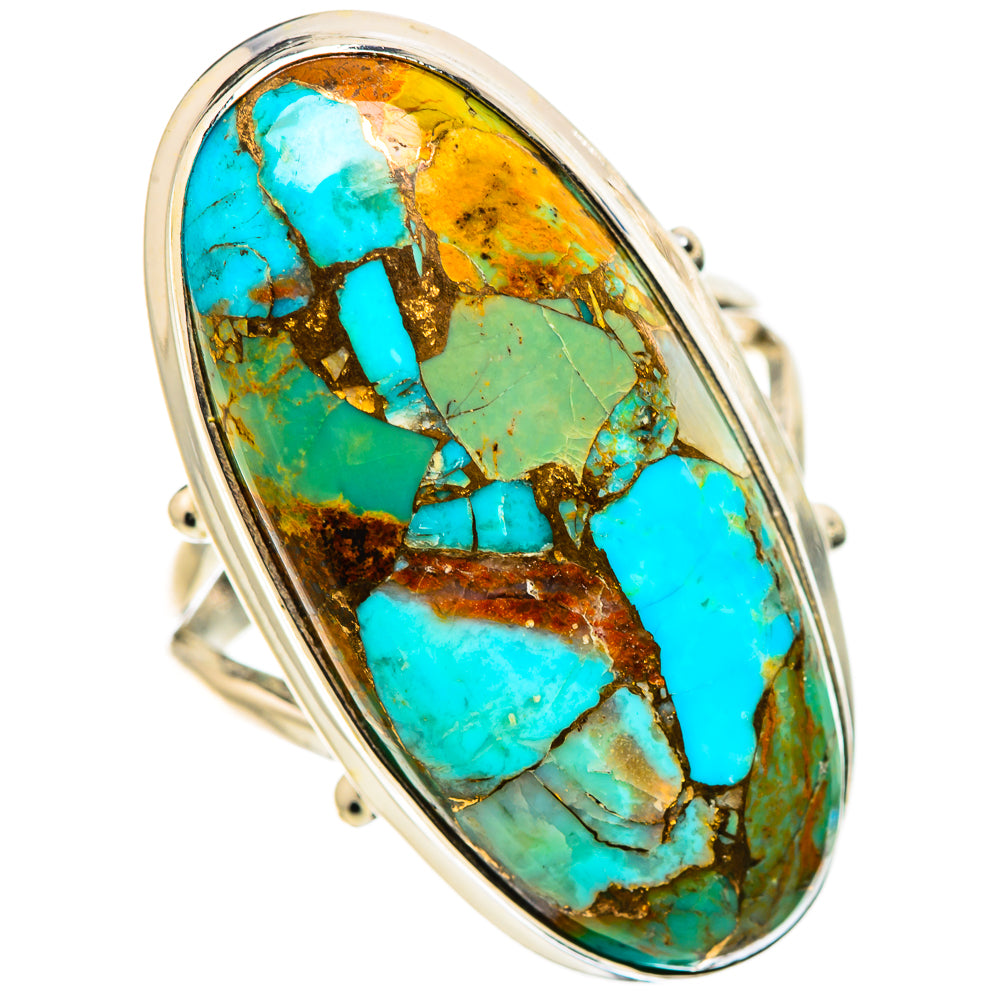 King Mohave Turquoise Rings handcrafted by Ana Silver Co - RING133291 - Photo 2
