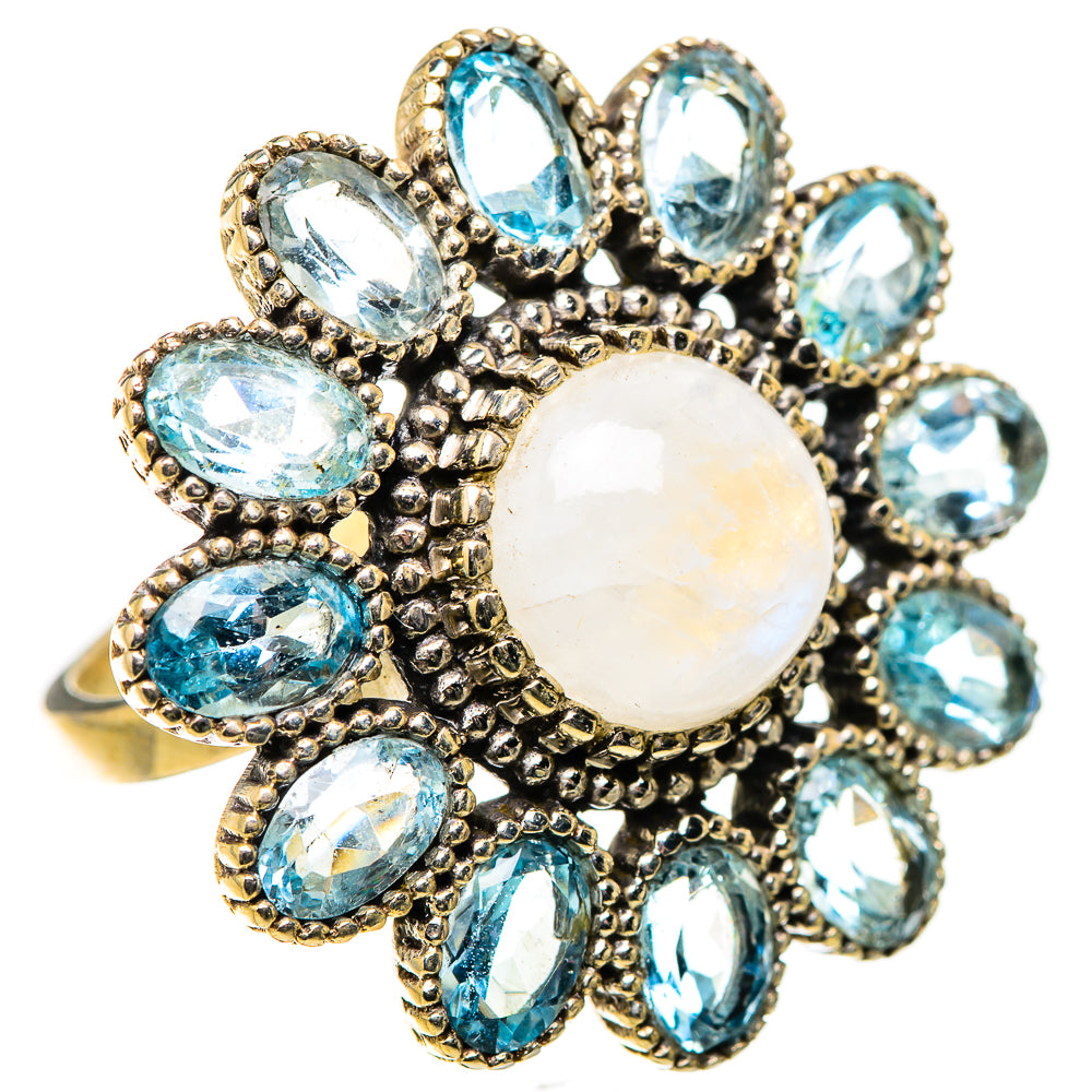 Rainbow Moonstone Rings handcrafted by Ana Silver Co - RING133293 - Photo 2
