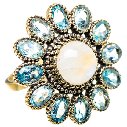 Rainbow Moonstone Rings handcrafted by Ana Silver Co - RING133293 - Photo 2