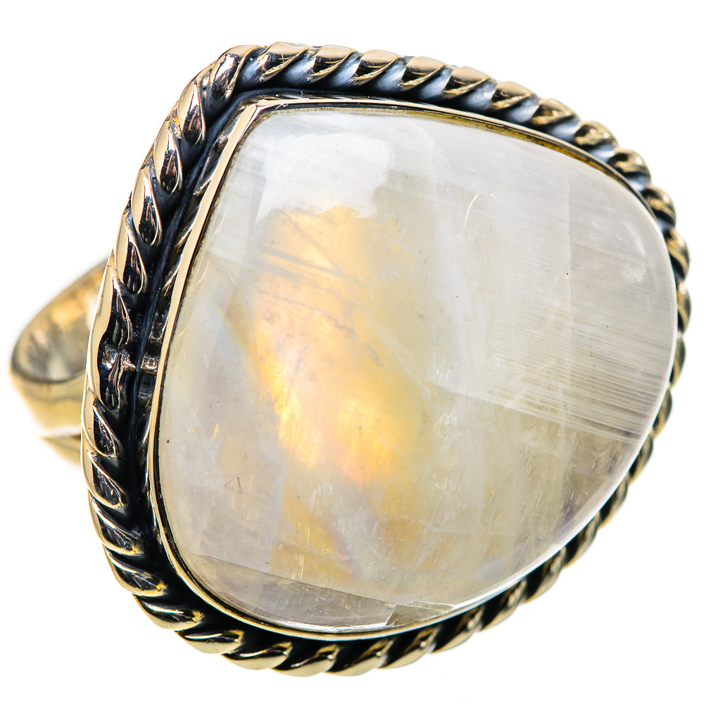 Rainbow Moonstone Rings handcrafted by Ana Silver Co - RING133303 - Photo 2