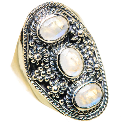 Rainbow Moonstone Rings handcrafted by Ana Silver Co - RING133304 - Photo 2