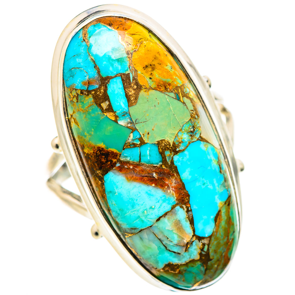 King Mohave Turquoise Rings handcrafted by Ana Silver Co - RING133308 - Photo 2