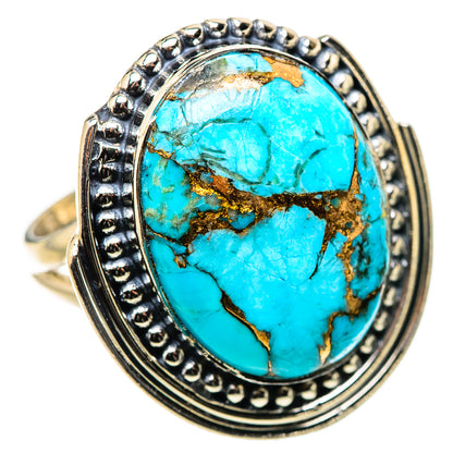 Blue Copper Composite Turquoise Rings handcrafted by Ana Silver Co - RING133313 - Photo 2