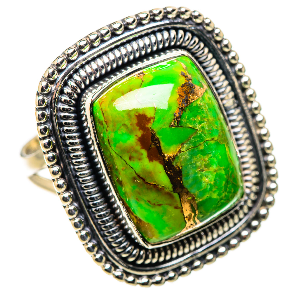 Green Copper Composite Turquoise Rings handcrafted by Ana Silver Co - RING133320 - Photo 2