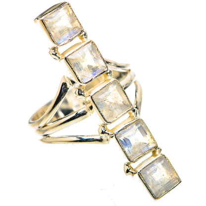 Rainbow Moonstone Rings handcrafted by Ana Silver Co - RING133327 - Photo 2