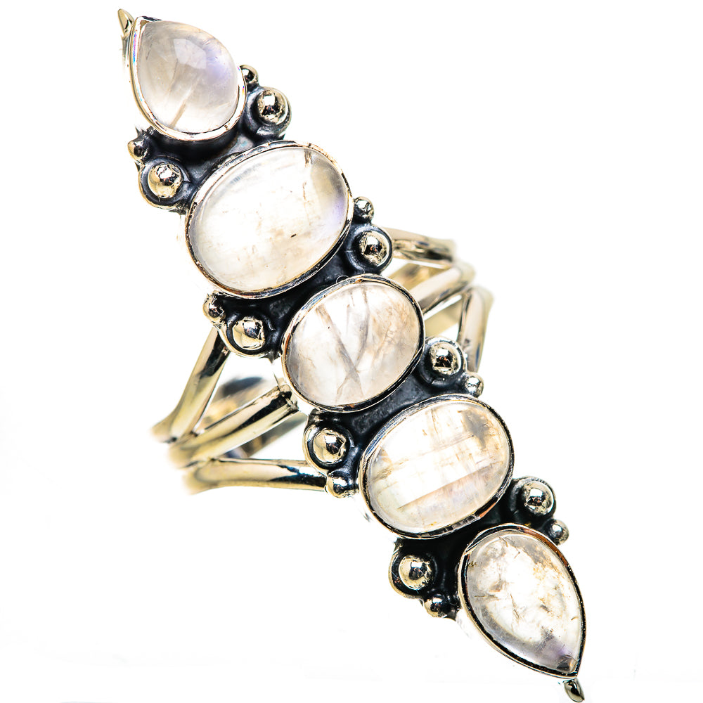 Rainbow Moonstone Rings handcrafted by Ana Silver Co - RING133328 - Photo 2