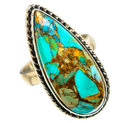 King Mohave Turquoise Rings handcrafted by Ana Silver Co - RING133336 - Photo 2