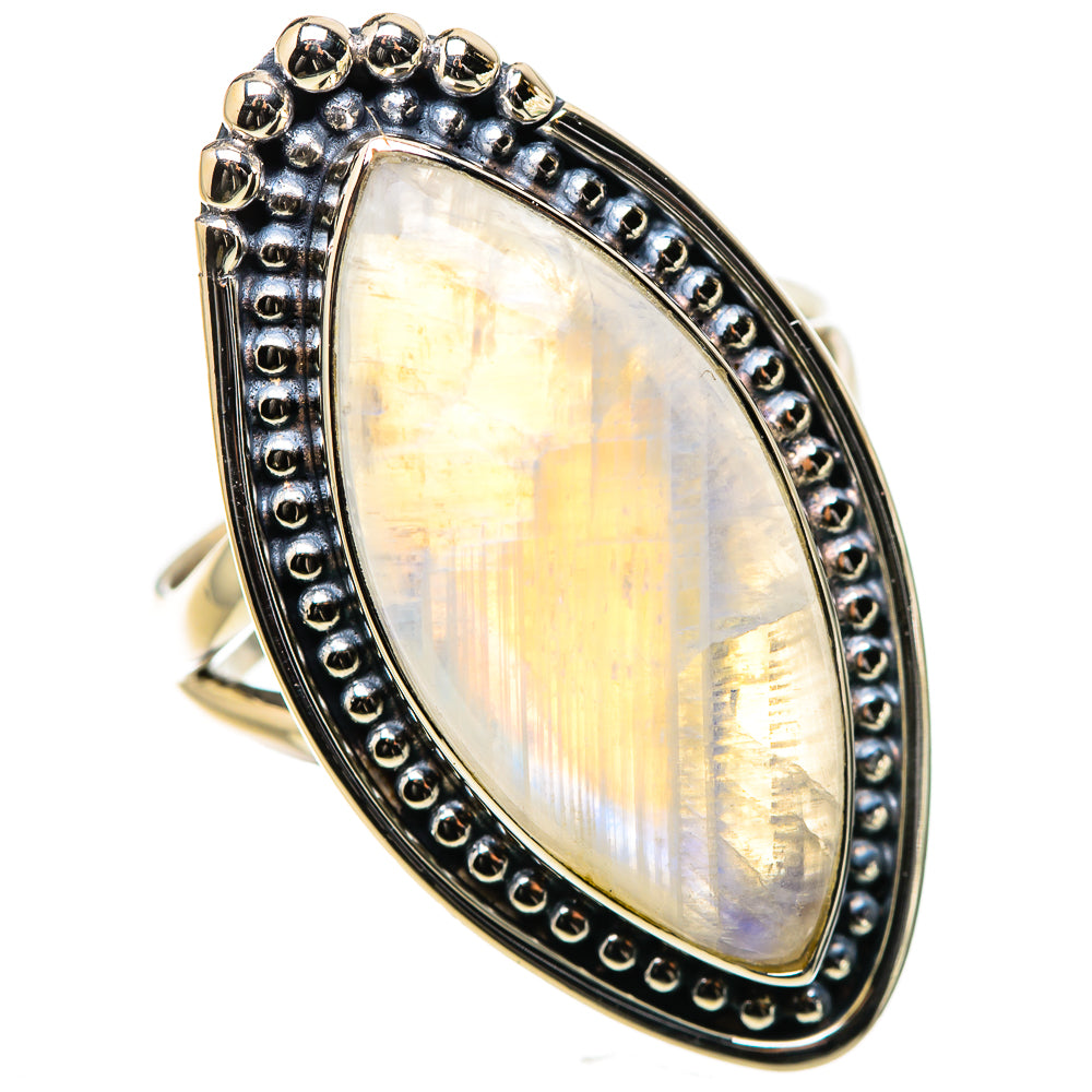 Rainbow Moonstone Rings handcrafted by Ana Silver Co - RING133343 - Photo 2