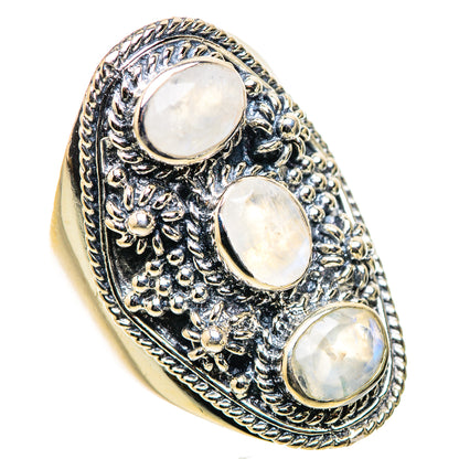 Rainbow Moonstone Rings handcrafted by Ana Silver Co - RING133344 - Photo 2