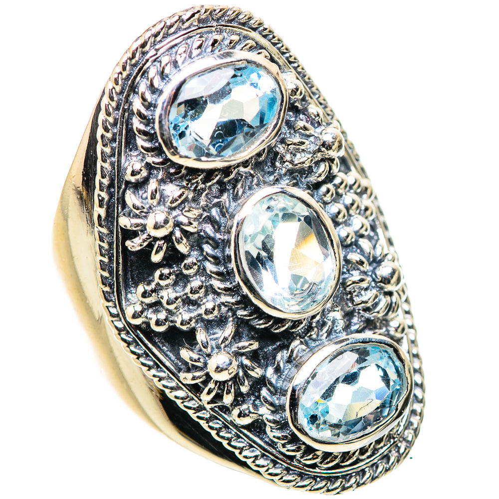 Blue Topaz Rings handcrafted by Ana Silver Co - RING133351 - Photo 2