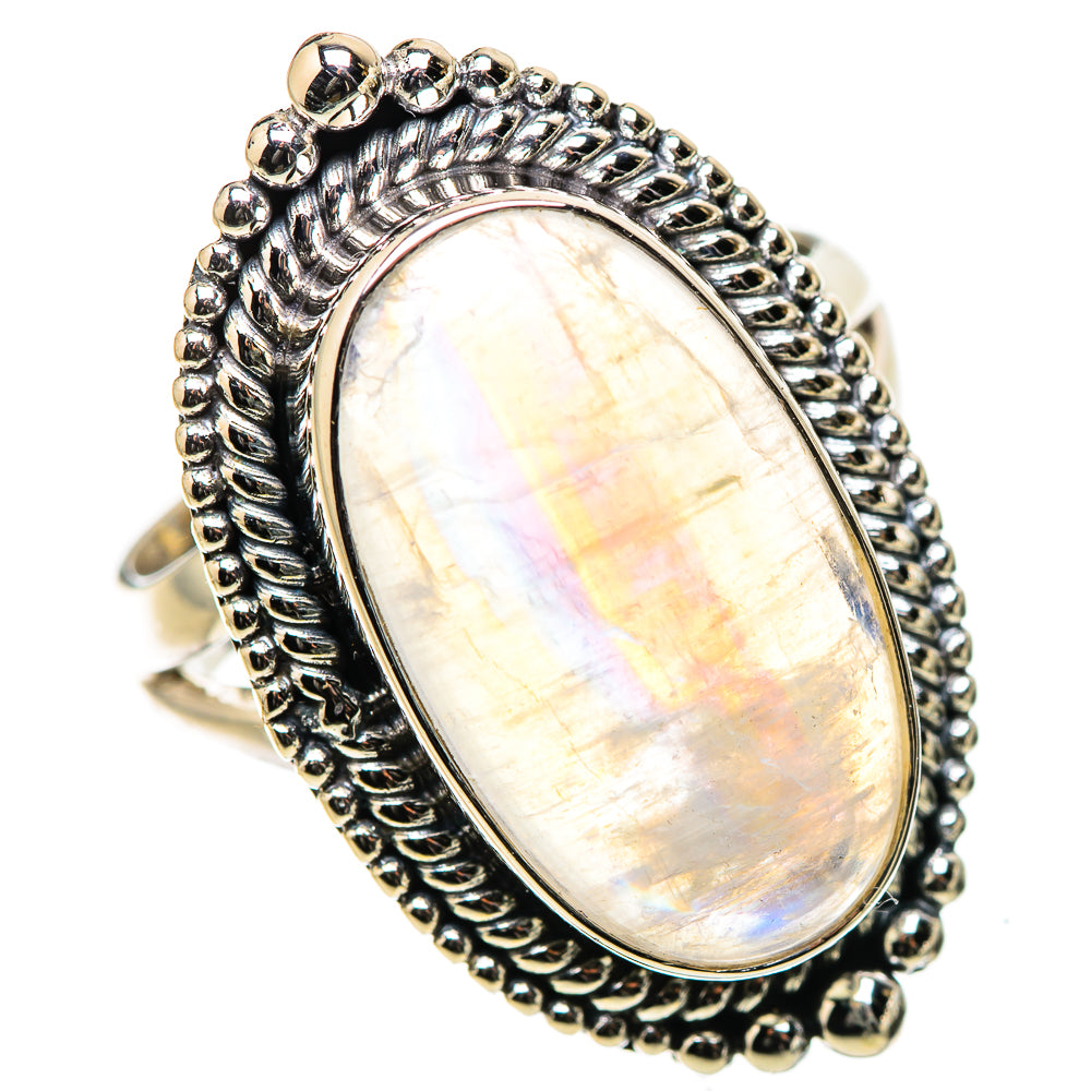 Rainbow Moonstone Rings handcrafted by Ana Silver Co - RING133359 - Photo 2