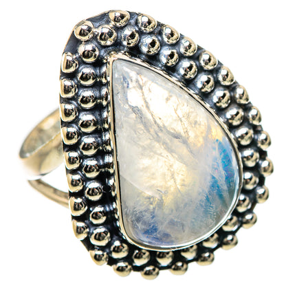Rainbow Moonstone Rings handcrafted by Ana Silver Co - RING133380 - Photo 2