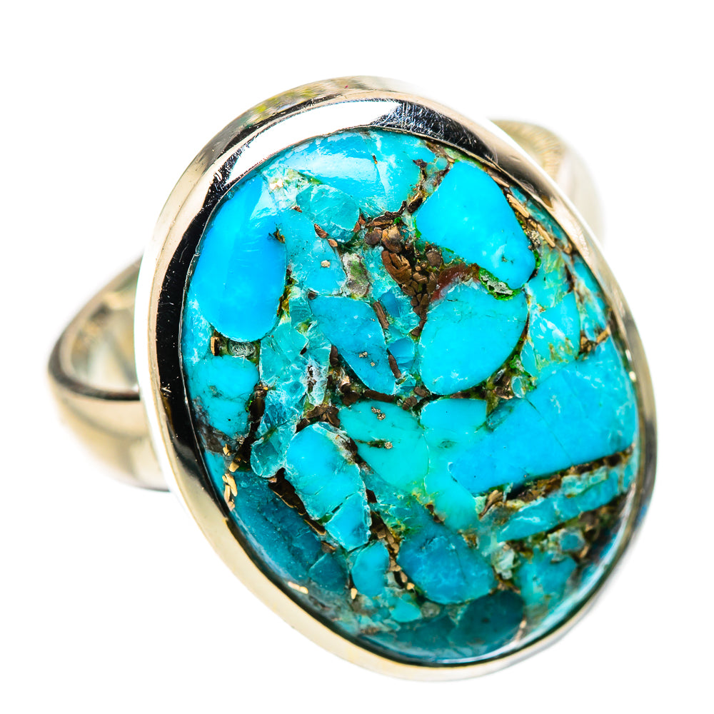Blue Copper Composite Turquoise Rings handcrafted by Ana Silver Co - RING133386 - Photo 2