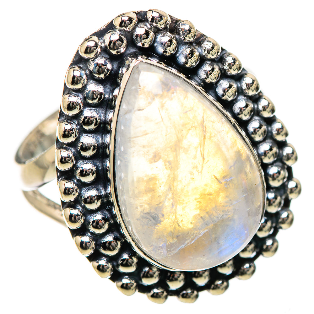 Rainbow Moonstone Rings handcrafted by Ana Silver Co - RING133400 - Photo 2