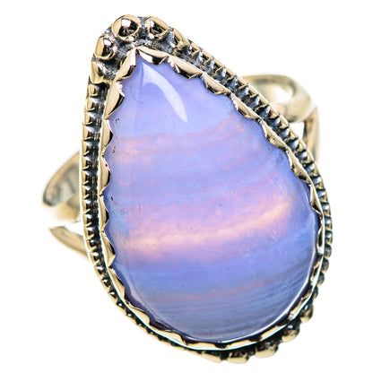 Blue Lace Agate Rings handcrafted by Ana Silver Co - RING133401 - Photo 2