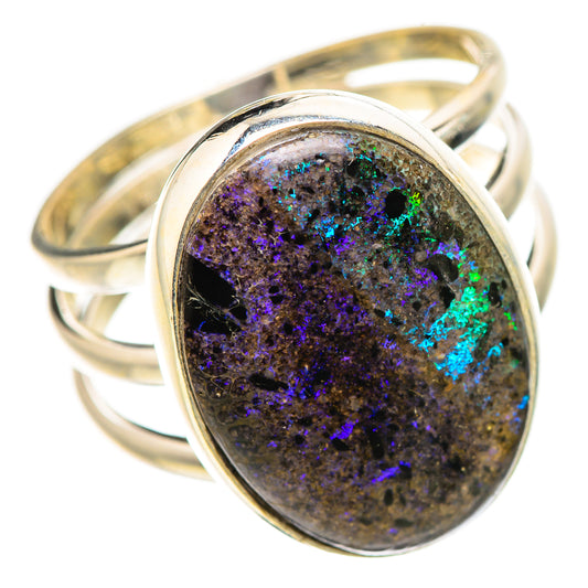 Andamooka Opal Rings handcrafted by Ana Silver Co - RING133403 - Photo 2