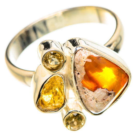 Mexican Fire Opal Rings handcrafted by Ana Silver Co - RING133404 - Photo 2