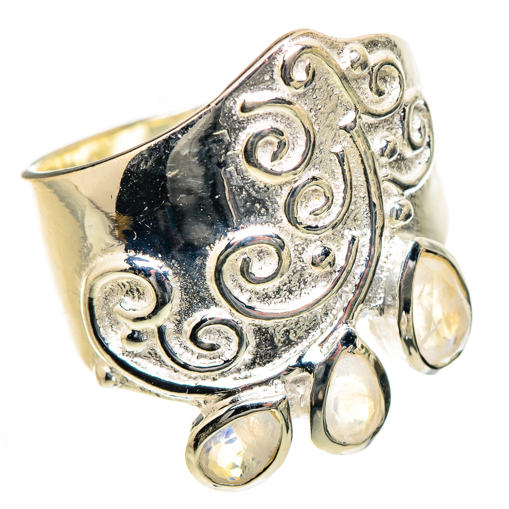Rainbow Moonstone Rings handcrafted by Ana Silver Co - RING133421 - Photo 2