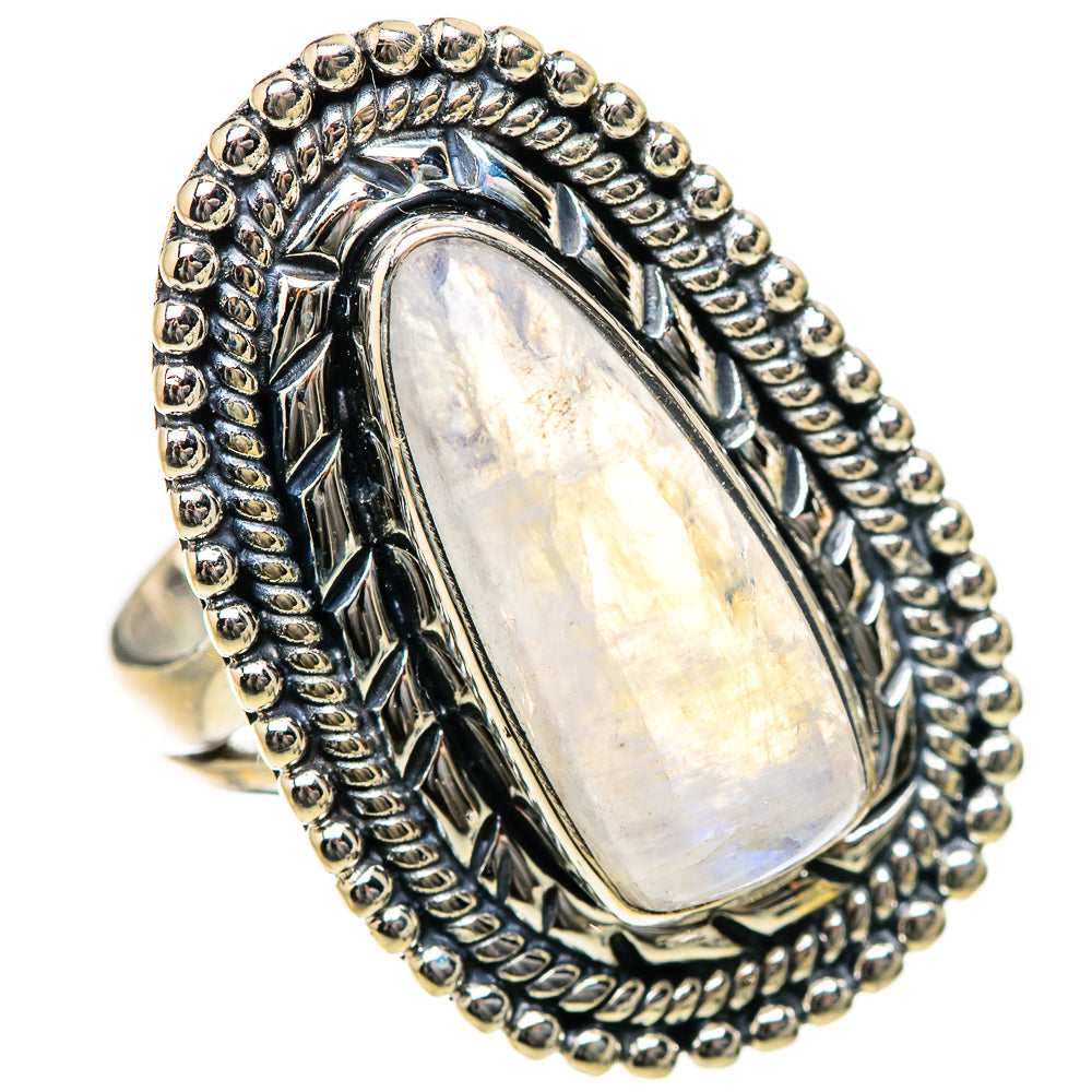 Rainbow Moonstone Rings handcrafted by Ana Silver Co - RING133422 - Photo 2