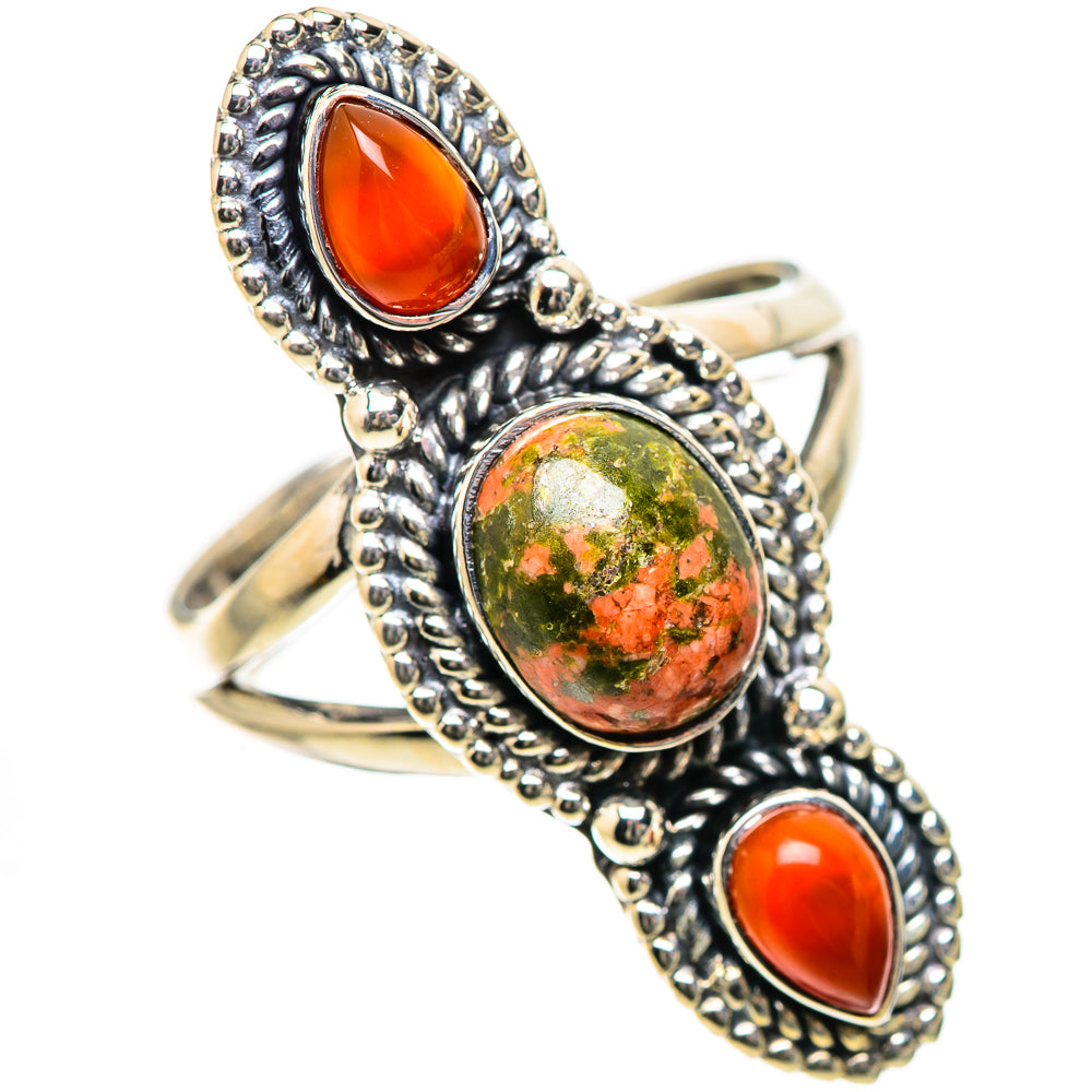 Unakite Rings handcrafted by Ana Silver Co - RING133434 - Photo 2