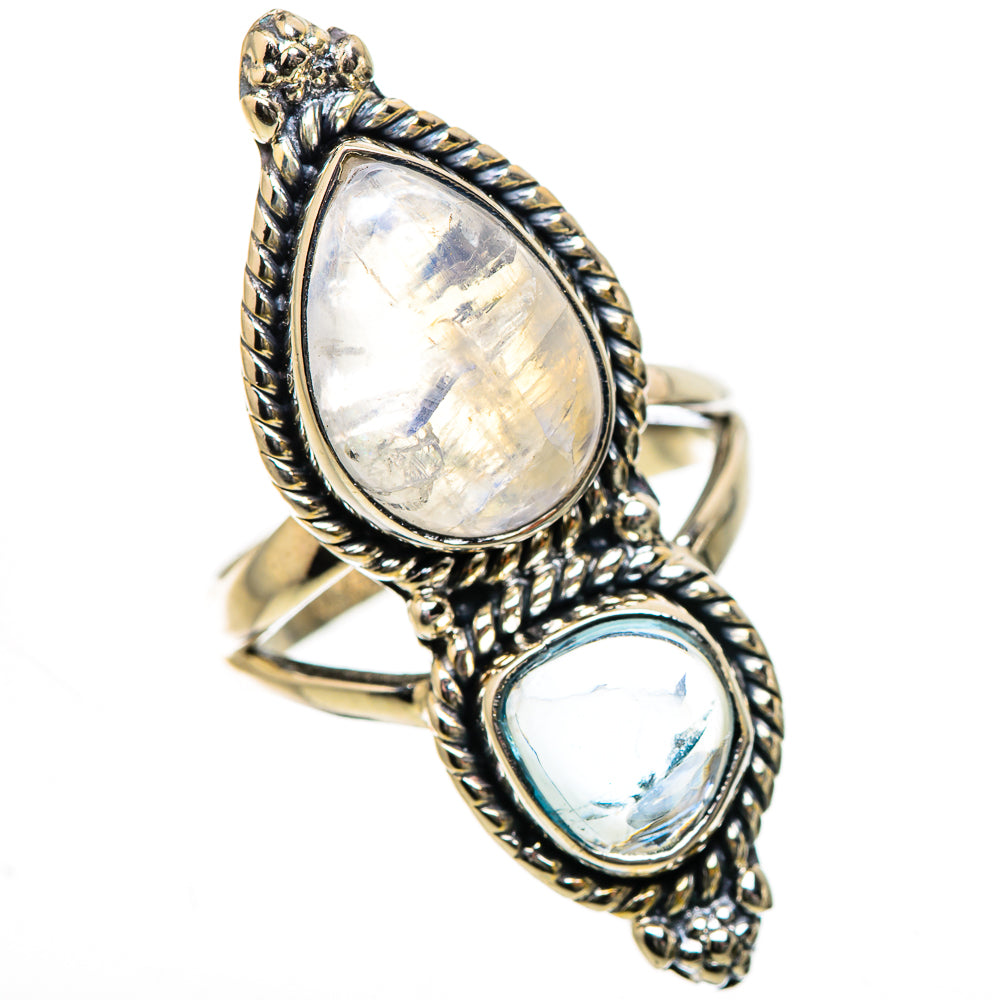 Rainbow Moonstone Rings handcrafted by Ana Silver Co - RING133441 - Photo 2