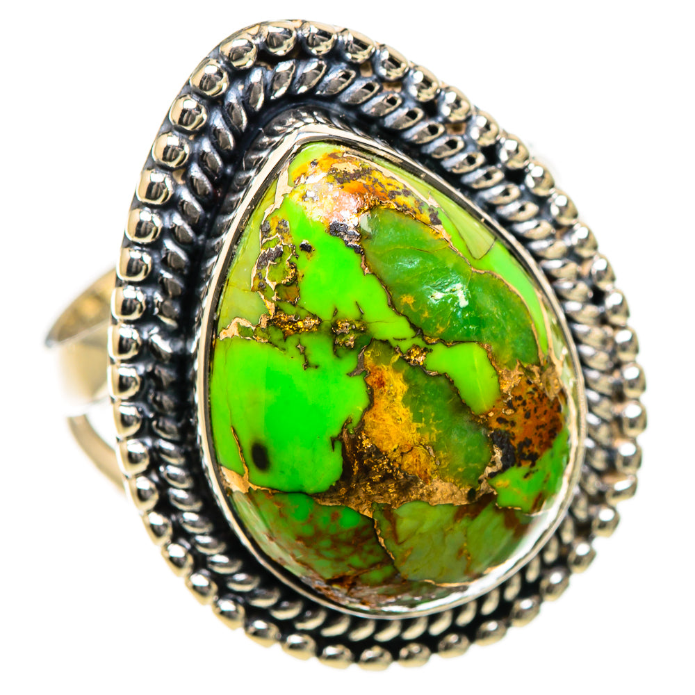 Green Copper Composite Turquoise Rings handcrafted by Ana Silver Co - RING133450 - Photo 2