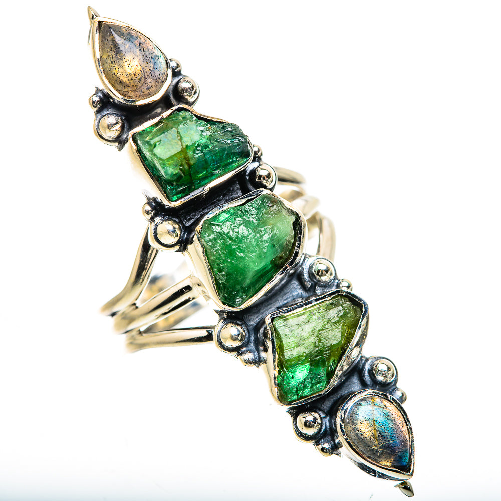 Green Tourmaline Rings handcrafted by Ana Silver Co - RING133477 - Photo 2