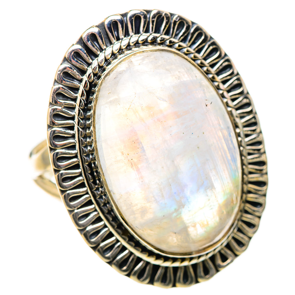 Rainbow Moonstone Rings handcrafted by Ana Silver Co - RING133487 - Photo 2