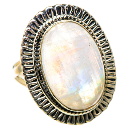Rainbow Moonstone Rings handcrafted by Ana Silver Co - RING133487 - Photo 2