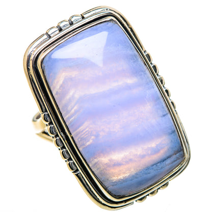 Blue Lace Agate Rings handcrafted by Ana Silver Co - RING133488 - Photo 2