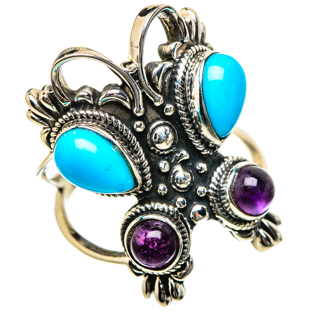 Sleeping Beauty Turquoise Rings handcrafted by Ana Silver Co - RING133489 - Photo 2